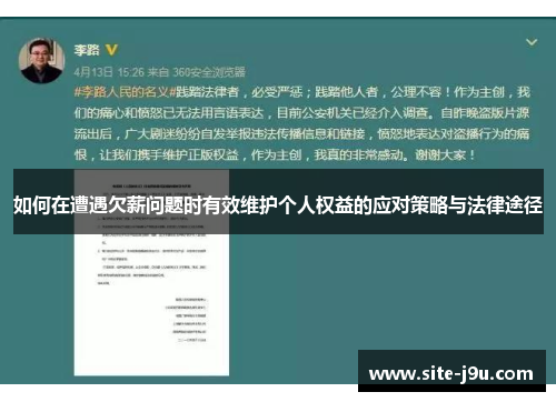 如何在遭遇欠薪问题时有效维护个人权益的应对策略与法律途径
